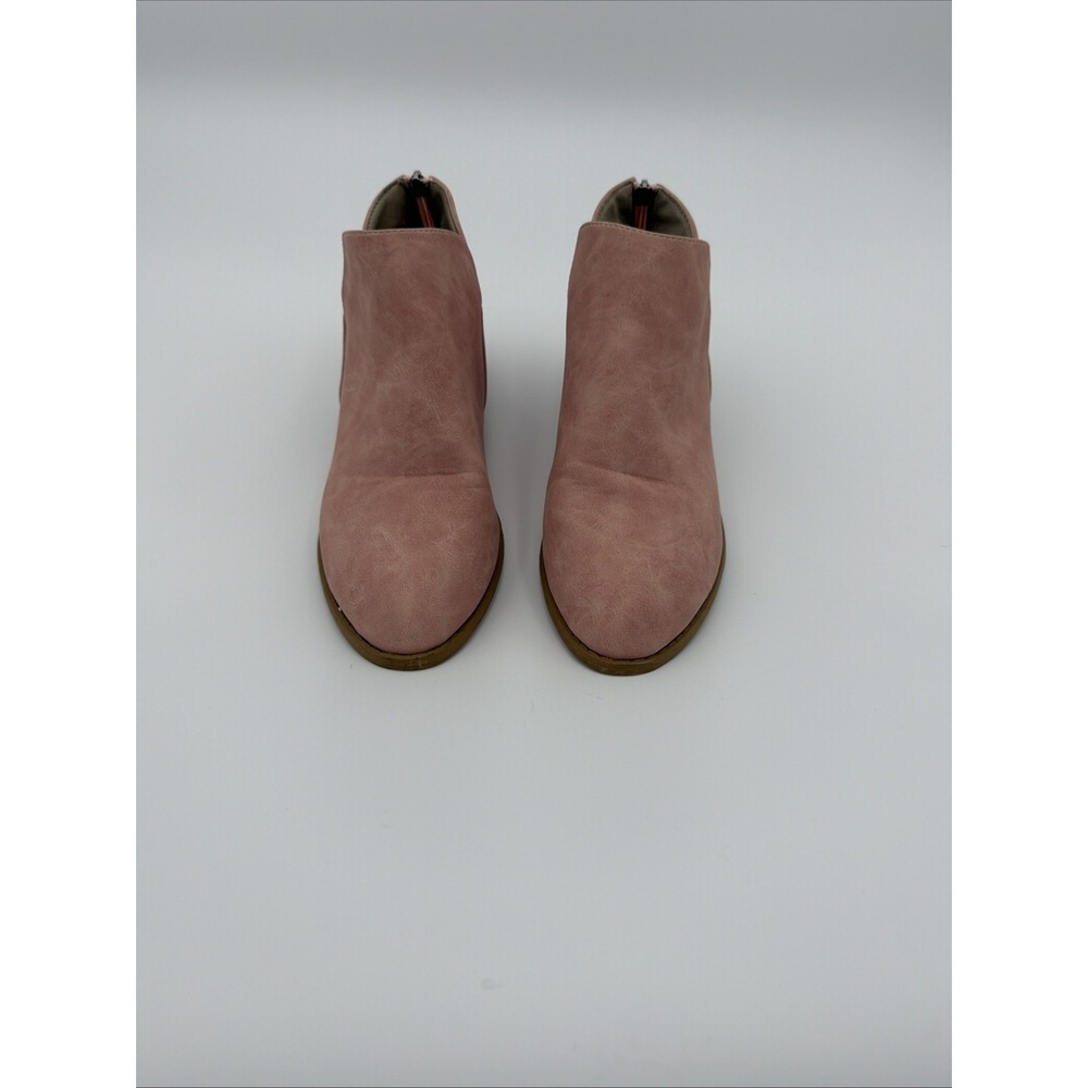 Unbranded Women's Pink Suede Ankle Bootie US 10.5 Pull on EUC